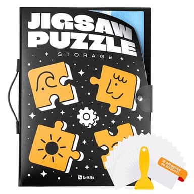 Guarda Puzzle 500 Piezas – Álbum Carpeta con 20 Fundas de PP y Adhesivos – Protege Puzzles Completos del Polvo y el Agua – Ideal para Aficionados y Coleccionistas