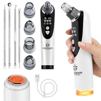 Succionador de Puntos Negros Eléctrico con Calor 45 °C – Limpiador de Poros Facial y Nasal Profesional – Eliminador de Espinillas y Acné – APEXGODS