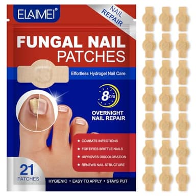 Parches de Uñas Fungales 21 unidades, Reparadores de Uñas de Hidrogel Extra Fuertes de 8 Horas para Hongos en las Uñas de los Pies, Alivio de Uñas Encarnadas y Recuperación de Uñas