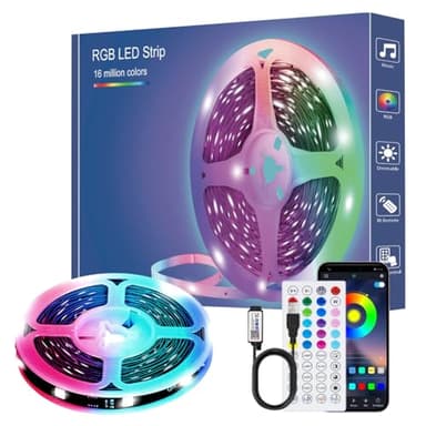 TK99SW Tiras LED USB 2M, USB con Aplicación y Control Remoto, Múltiples Modos de Escena y Sincronización de Música para Retroiluminación de TV de 40-60 Pulgadas, PC, Cine en Casa