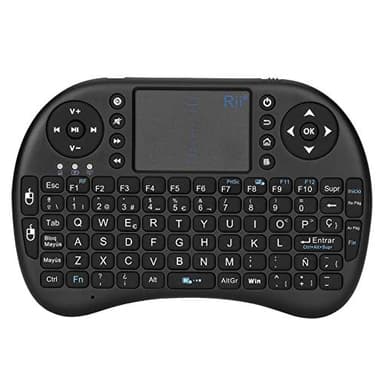 Rii Mini i8 - Teclado ergonómico con touchpad (RF 2.4 GHz, USB), color negro