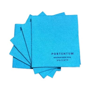 PORTENTUM Paño de Limpieza Microfibra PVA, Set de 5, Azul. Bayeta para Limpiar Cristales, Cocina, Baño, Hogar y Coche, Microfibra Absorbente, Ultra Suave, Lavable, Reutilizable, 38x35 cm