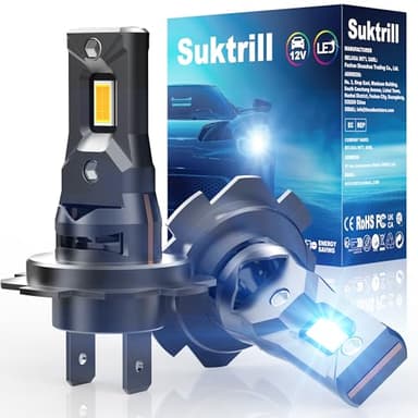 Suktrill Bombillas de Coche y Moto,H7 LED 28000LM,conversión de halógeno 12V 6000K Blanco,kit de luces para largas o cortas,1:1, Juego de 2.Incompatible con el CANbus anti error.