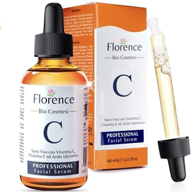 Suero Facial Orgánico Vitamina C y Ácido Hialurónico Puro – Remueve Cicatrices de Acné, Manchas de Piel - Efecto Anti Edad - Sérum BIO - Antiarrugas Illuminante Natural Para Rostro y Cuello - 60ml