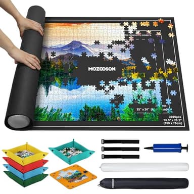 MOZOOSON Tapete Puzzle, Puzzle Mat Roll para Puzzle 1000 2000 Piezas para Adultos Niños, Fieltro Puzzles Tapete, Jigsaw Puzzle Roll Pad, Accesorio para Guardar los Puzzles