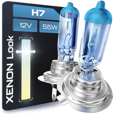Gread - Bombillas H7 55W 12V Luces Para Faros Delanteros, Super Blanco Lámpara Halógena Auto Lámpara 8500K, larga vida Paquete de 2
