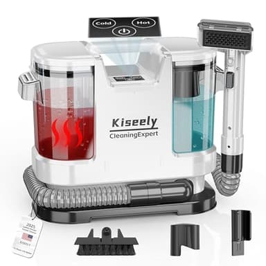 Kiseely Aspiradora Agua Tapiceria Limpiador, con Calentamiento instantáneo, 600W Potente succión y Limpieza Profunda para alfombras, sofás, Coches y Mascotas (MK1)
