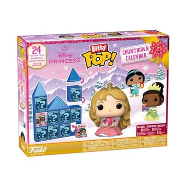 Funko Bitty Pop! Countdown Calendar: Disney Princess - Princesas Disney - Calendario de Adviento - 24 Días de Sorpresas - Minifigura de Vinilo Coleccionables - Caja Misteriosa