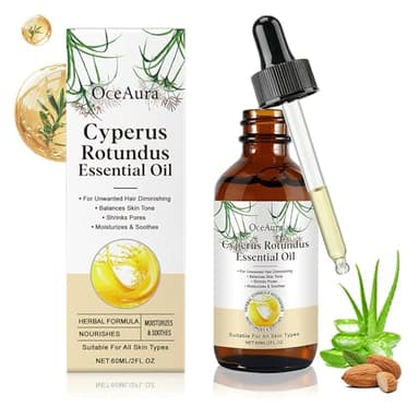 Aceite de Cyperus Rotundus con gotero 60 ml, aceite de Cyperus Rotundus adecuado, aceitedepilatorio CyperusRotundus, aceitenatural de hierbaCyperus para reducir el crecimiento del vello corporal.
