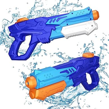 MOZOOSON Pistola de Agua Niños, Juguete de Pistola Agua con Capacidad de Humedad de 600 ml, Largo Alcance de 33Ft Juguete Blaster para Niños y Adultos(2 Pack)