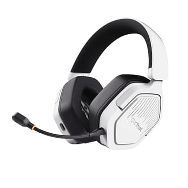 Trust GXT 1493W Ravox Cascos Gaming Inalámbricos Bluetooth + 2.4GHz PS5 PS4 PC Switch Xbox Mobile, Altavoces 50mm, Batería de 70 Horas, Baja Latencia, Auriculares Inalámbricos Over-Ear, Blanco
