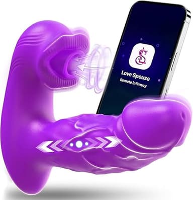 Vibradorador Mujer Juguetes Eróticos Pareja Sexuales APP Grande Dildo Realista 10X10 Modos Consoladores.. para Mujer con Vibradorador succionador de clítoris mujer con Juguete Sexualmujer (Púrpura)