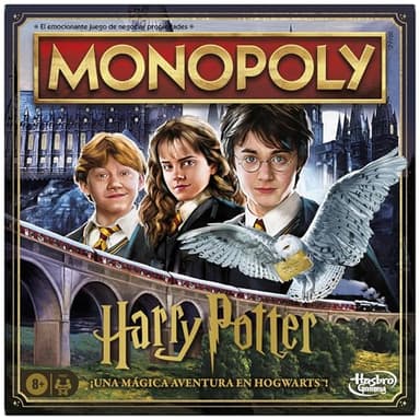 Hasbro Gaming Monopoly Harry Potter, Juego de Mesa, Diversión con Familia y Amigos, Multijuador Fantasía, Tablero de Castillo de Hogwarts, Gryffindor, Ravenclaw, Idea de Regalo