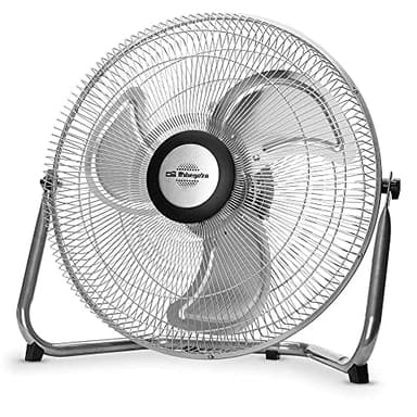 Orbegozo PW 1245 - Ventilador industrial Power Fan, inclinación orientable, aspas metálicas de 45 cm, 3 velocidades de ventilación, asa de transporte, rejilla de seguridad, 80 W de potencia