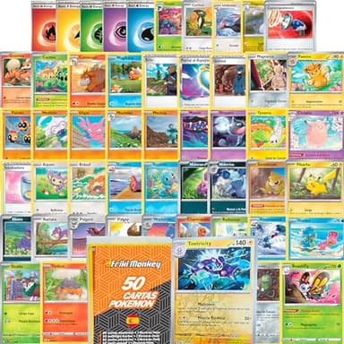 Pack de Cartas Pokemon Originales en español, 45 Cartas comunes + 1 Reverse Holo Aleatorias