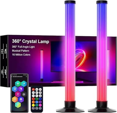 42CM 360 ° barra de luz LED de luz de fondo con DIY sincronización de música inteligente Bluetooth de control, 8 modos de escena para la decoración de la habitación, el juego, la televisión