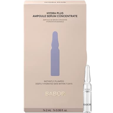 Babor Hydra Plus, Ampollas para el rostro, Con ácido hialurónico para una hidratación intensiva, Fórmula vegana, Ampoule Concentrates, 7 x 2 ml, Transparent