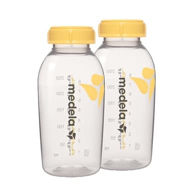 Medela Biberones para el almacenamiento de leche materna, Sin BPA, Paquete de 2 uds. de 250 ml, Pack de 2 biberones