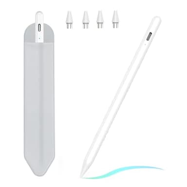 Lápiz para Tablet Android, Lápiz Capacitivo Compatible con iPhone, Samsung, Huawei, Lenovo, XiaoMi, Vivo, Precisión Mejorada, Carga Rápida y Espera Ultra (Blanco)