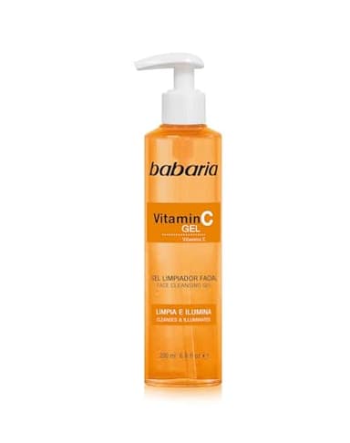Babaria - Gel Limpiador Facial Vitamina C 200ml | Para Todo Tipo de Pieles | Limpiador Facial Hombre y Mujer para todo tipo