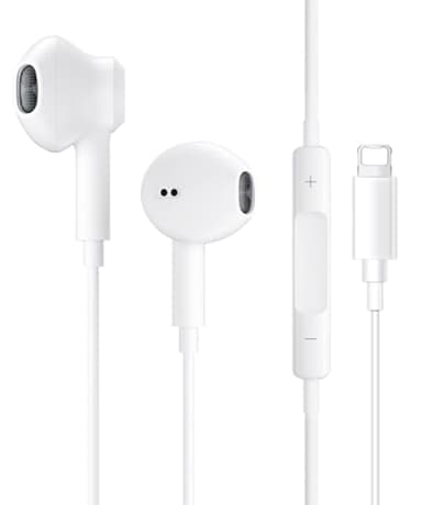 JYmusic Cascos iPhone Cable,Auriculares para iPhone,Cascos con Cable con Aislamiento de Ruido Soporte Control de Volumen de Llamadas,Compatible con iPhone 13/12/11 Soporta Todo el Sistema i0S