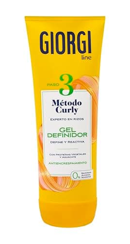 GIORGI Line - Gel Definidor, Método Curly, Rizos Espectaculares, 0% Alcohol, 0% Siliconas, 0% Sulfatos, Con Proteínas Vegetales y Aguacate - 250 ml