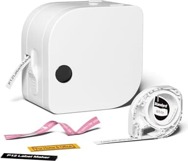 Phomemo P12 Etiquetadora Bluetooth Mini Portátil, Impresora Etiquetas Adhesivas Térmica para Hogar Oficina Escuela, Compatible iOS Android, Etiquetadora Ropa Niños