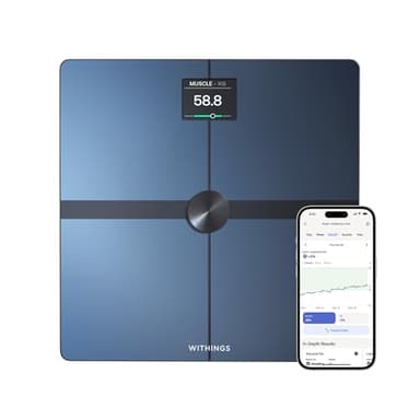 WITHINGS Body Smart - Báscula digital de grasa corporal con wifi, incluye masa muscular, proporción de agua, densidad ósea, color negro