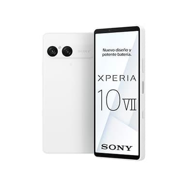 Sony Xperia 10 VII: OLED de 6,1" y 19,5:9 con 120 Hz, batería de 5000 mAh, Objetivo Ultra Gran Angular de 16 mm, Audio de 3,5 mm, Android 15, IP65/68, Doble SIM híbrida, Blanco