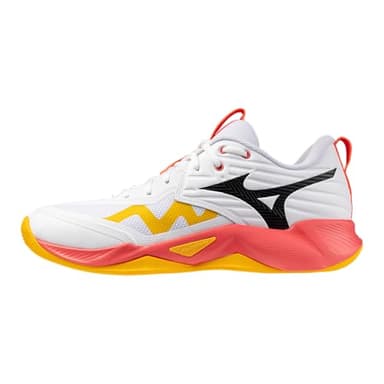 Mizuno Wave Momentun Pro Mid - Zapatillas de voleibol unisex para adulto, White Fiery Coral Citrus, 42 EU