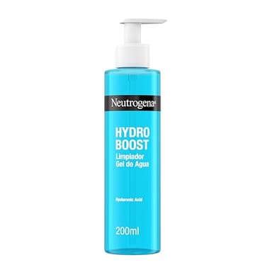 Neutrogena Hydro Boost Limpiador Gel de Agua (1 x 200 ml), gel limpiador facial para eliminar el maquillaje y la suciedad, jabón hidratante con ácido hialurónico