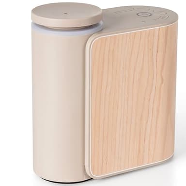 ZMARKRAFT Difusor de aceites esenciales sin agua con tapa de madera maciza, 3 temporizadores, 2 modos de niebla, difusor de aroma líquido dual silencioso, difusor de fragancia portátil sin agua
