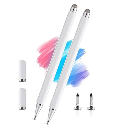Lápiz capacitivo 2 en 1 para Samsung Galaxy Tab A11/A11+/A9/A9+/7 Lite/A7/A8/A8 Plus Stylus para iPad/iPhone/Fire/Lenovo/Pixel Tablas todos los dispositivos táctiles Android e iOS (2 lápices