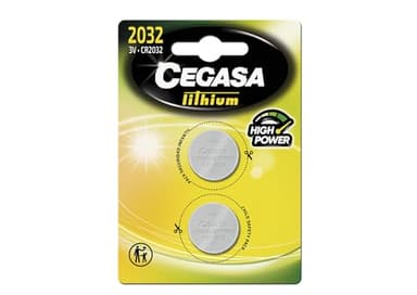 CEGASA CR2032 Pack 2 Pilas Botón de Litio