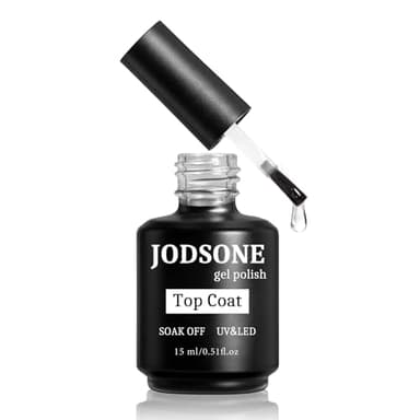 JODSONE 15ML Top Coat Esmalte de Gel Alto Brillo Acabado Larga Duración Esmalte de Uñas de Gel Manicura Profesional Hogar DIY No Limpiar…
