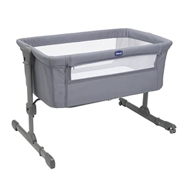Chicco Next2Me Essential Cuna Colecho Bebé, Cuna para recién nacidos, Compatible con Varias Camas, Altura Ajustable, Buena Circulación de Aire, Colchón y Bolsa incluidos, 0-6 Meses, Gris