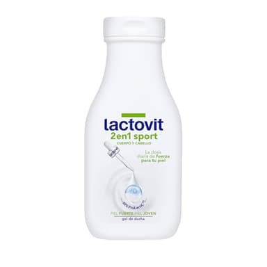 Lactovit - Gel de Ducha y Champú 2 en 1 Sport, para Pieles y Cabellos Normales, Gel Cuerpo y Cabello, Delicado y Sofisticado, 250 Mililitros
