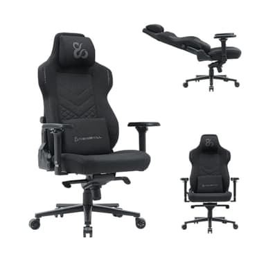 NEWSKILL Banshee Pro – Silla Gaming con Reclinación 180°, Reposabrazos 4D, Soporte Lumbar, Tela Transpirable, Color Negro