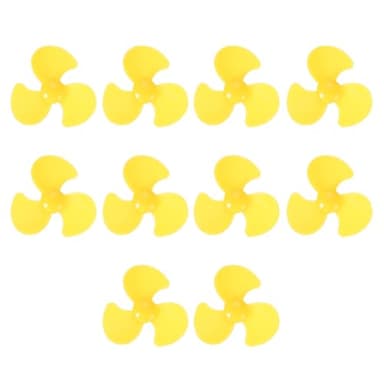 QUARKZMAN Hélice De Eje De Motor DC De 2mm, 30mm Forma De Ventilador 3 Aspas Plásticas Redondas para Aviones Modelo DIY Juguetes Científicos Motor Barco RC Micro (Amarillo, Paquete De 10)