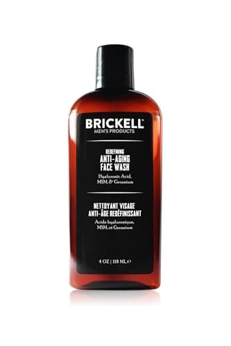 Brickell Men's Redefining Anti-Aging Face Wash para Hombres, Natural y Orgánico, Gel Espumoso para Reducir los Signos de Envejecimiento (Perfumado, 118 ml)