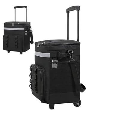 Hielera con Ruedas,Gran Portátil Aislada | 35L Carrito de Camping con Ruedas,para Viajes, Playa, Compras, Patio,
