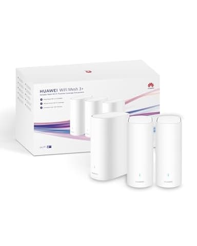 HUAWEI WiFi Mesh 3+ Router Wi-Fi 6 AX3000 Banda Doble, Wi-Fi para Todo Hogar, más de 250 Conexiones de Dispositivos, Penetración en Pared, Control Parental, Garantía de 42 Meses, Blanco, Paquete de 3