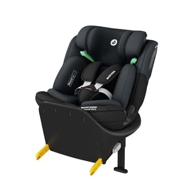 Maxi-Cosi Emerald 360 S i-Size, Silla coche 360 giratoria 0-12 años (40-150 cm), 360° FlexiSpin, Silla coche bebé, 4 posiciones reclinación, Protección contra impactos laterales G-CELL, Tonal Black