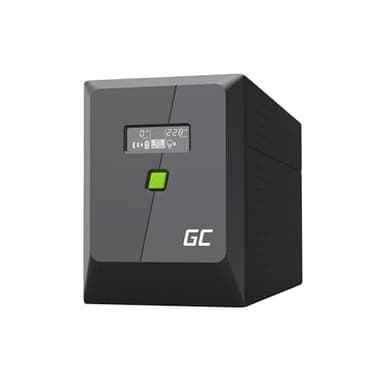 Greencell UPS 2000 VA 1200 W PowerProof con Pantalla LCD – Onda sinusoidal modificada, protección de Corriente para Dispositivos, protección contra sobretensiones, alimentación de Emergencia para