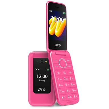SPC Wild - Teléfono básico 4G para Desconexión Digital y Primera Conexión Segura | Cámara, Doble Pantalla, Botón SOS y Batería de 7 Días | Rosa