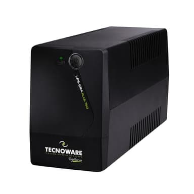 Tecnoware Power Systems - UPS ERA PLUS 750, Protección Apagón y Sobretensiones, AVR Plus, Autonomía 10min PC/40min Módem, 2 Tomas Schuko, Silencioso, Negro, 750VA, PC