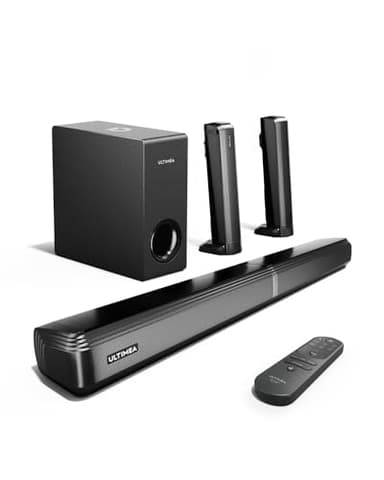ULTIMEA 4.1ch Barra de Sonido TV con Subwoofer, VoiceMX, Divisible de 32" 2 en 1 Soundbar para TV, App, Altavoz para TV con 3 Modos de EQ, BT 5.3, BassMX,HDMI ARC/Óptico/AUX - Apollo S50 2025