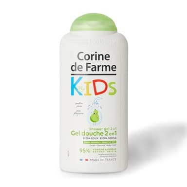 Corine de Farme - Gel de Ducha 2 en 1 KIDS para Niños - Producto de Baño para Piel y Cabello - Extra Suave - Perfume Pera - Cosmético Natural - Pieles Sensibles - 300ml