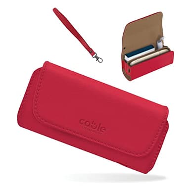 CABLE TECHNOLOGIES Funda de piel sintética para IQOS 3/3 Duo/2.4/2.4 Plus, estuche de tela y piel sintética, organizador Iqos, funda/bolsa de cigarrillo electrónico, accesorios, roja