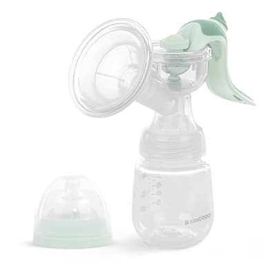 KikkaBoo Extractor de Leche Manual ELSIE, Sacaleches con 2 Modos, Potencia de Succión Adjustable, Copa de Silicona Suave, Portable, Compacta, Menta